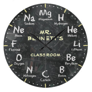 化学科学Chalkboardパーソナル化可能な時計 ラージ壁時計