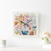 化学紙ウォールクロック スクエア壁時計 (ホーム)