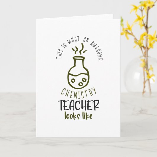 化学素晴らし先生薬学者学校おもしろい カード (黄色い花)