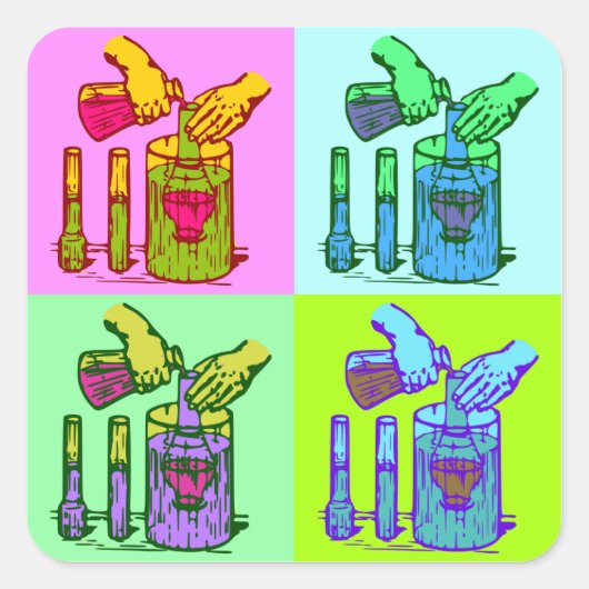 化学置換ポップ・アートの芸術 スクエアシール (正面)