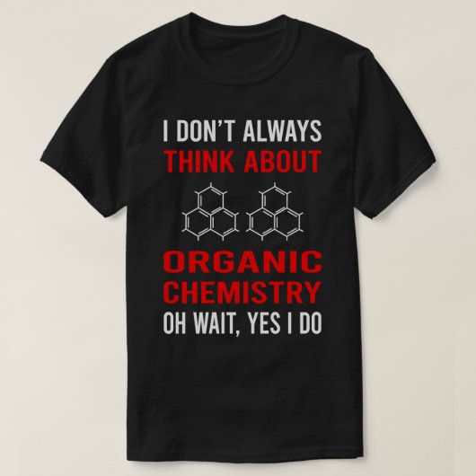 化学考えにつオーガニックいて Tシャツ (デザイン正面)
