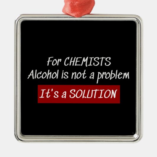 化学者のアルコール溶液化学ジョーク メタルオーナメント (正面)