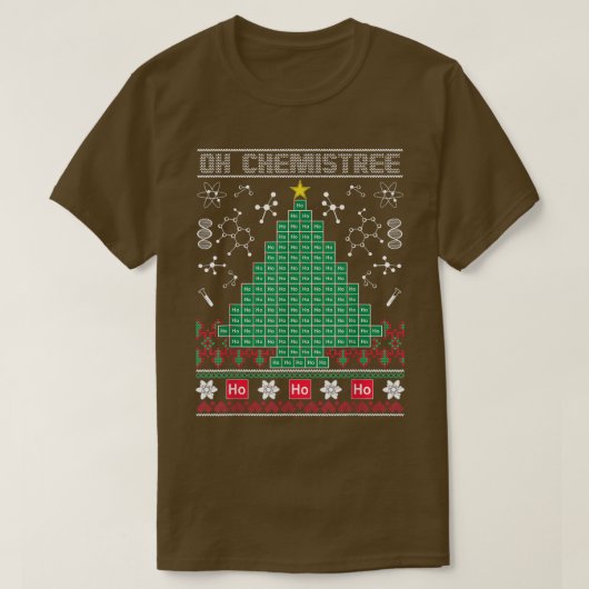化学者の要素オ化学醜いクリスマススススススス汗 Tシャツ (デザイン正面)