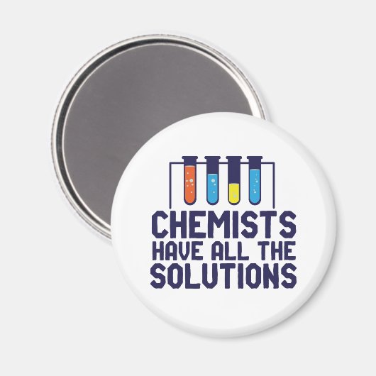 化学者は全ての解決策を持おもしろいっている マグネット (正面/裏面)