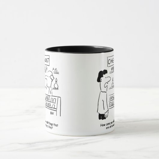 化学者は恥ずかしい製品を売る。薬剤師 マグカップ (中央)