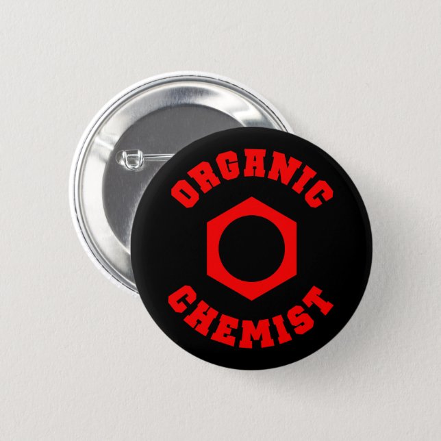 化学者オーガニックボタンのピン 缶バッジ (正面&裏面)
