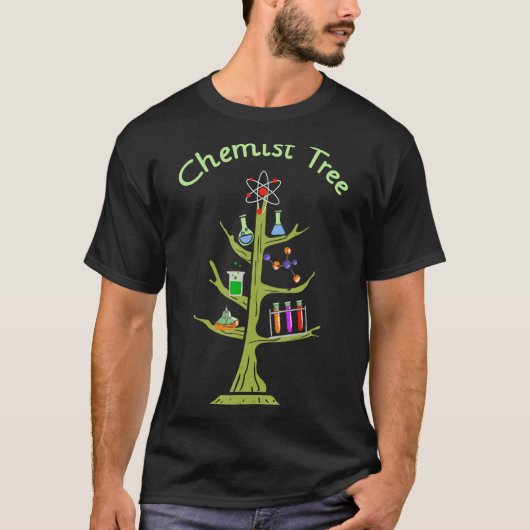 化学者ツリー化学愛好家おもしろい科学先生 Tシャツ (正面)