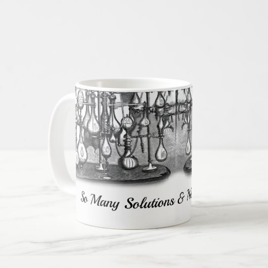 化学者化学そう多くの解決のヴィンテージのビーカー コーヒーマグカップ (正面左)