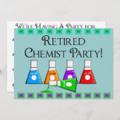 化学者退職したパーティの招待状 招待状 (正面/裏面)