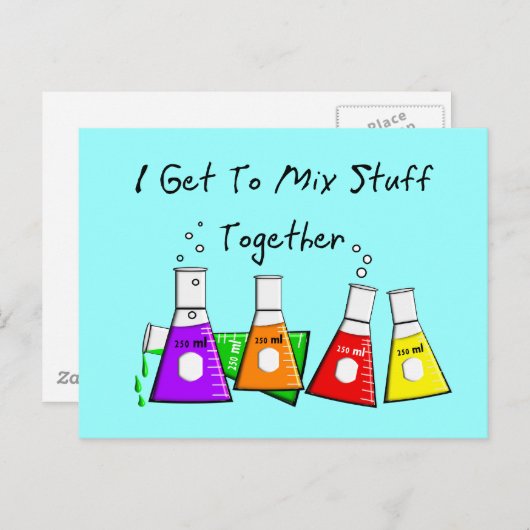 化学者「物をミックスする」おもしろいプレゼント ポストカード (正面/裏面)