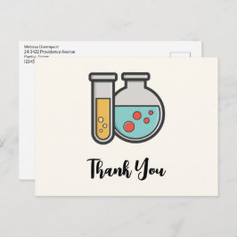 化学試験管とビーカーありがとう ポストカード