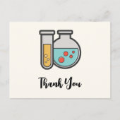 化学試験管とビーカーありがとう ポストカード (正面)