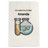化学試験管とビーカーおめでとう ミディアムペーパーバッグ (裏面)