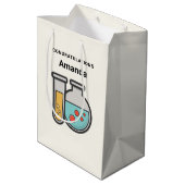 化学試験管とビーカーおめでとう ミディアムペーパーバッグ (裏面アングル)