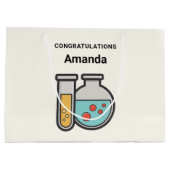 化学試験管とビーカーおめでとう ラージペーパーバッグ (裏面)