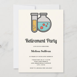 化学試験管とビーカーの退職パーティー 招待状