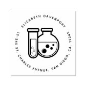 化学試験管とビーカーアドレス セルフインキングスタンプ (デザイン)