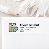 化学試験管とビーカーアドレス ラベル (インサイチュ)