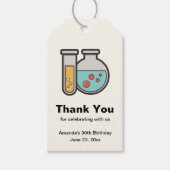 化学試験管とビーカーパーティーありがとう ギフトタグ (正面)