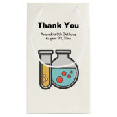 化学試験管とビーカー誕生日ありがとう スモールペーパーバッグ (裏面)