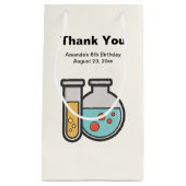 化学試験管とビーカー誕生日ありがとう スモールペーパーバッグ (正面)