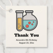 化学試験管とビーカー誕生日ありがとう フェイバータグ (正面)