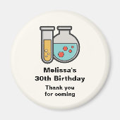 化学試験管とビーカー誕生日ありがとう マグネット (正面)