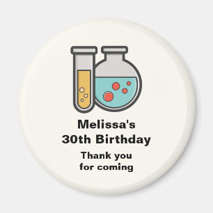 化学試験管とビーカー誕生日ありがとう マグネット