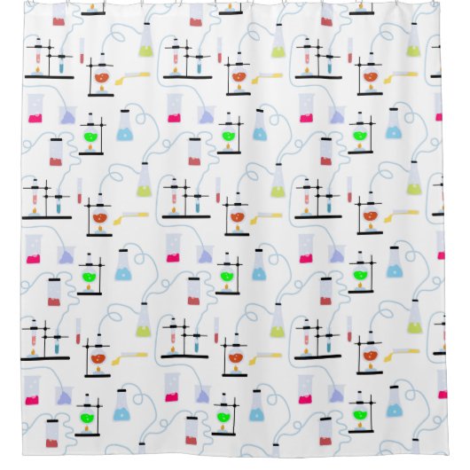 化学試験管ラボスクール科目 シャワーカーテン (正面)