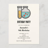 化学試験管及びビーカー誕生日 インビテーションポストカード (正面)