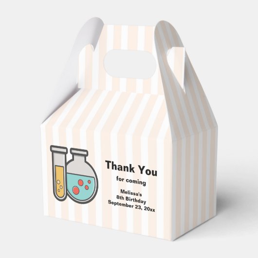 化学試験管及びビーカー誕生日 フェイバーボックス (正面サイド)