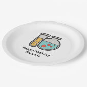 化学試験管及びビーカー誕生日 ペーパープレート (アングル)