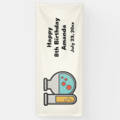 化学試験管及びビーカー誕生日 横断幕 (縦)