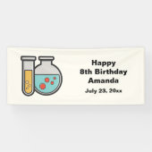 化学試験管及びビーカー誕生日 横断幕 (横)