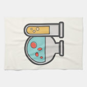 化学試験管及びビーカー キッチンタオル (横)