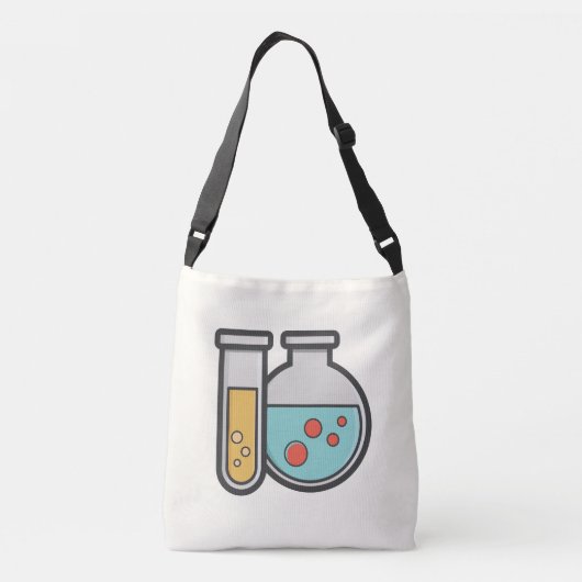 化学試験管及びビーカー クロスボディバッグ (裏面)