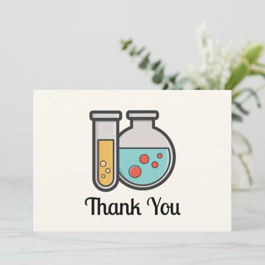 化学試験管及びビーカー サンキューカード (スタンド正面)