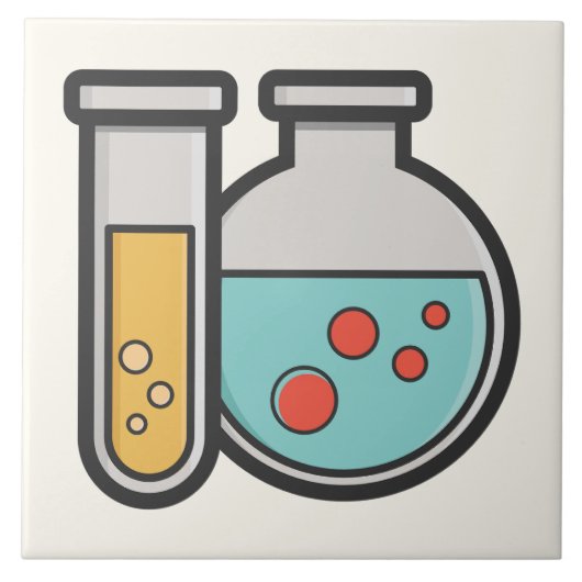 化学試験管及びビーカー タイル (正面)