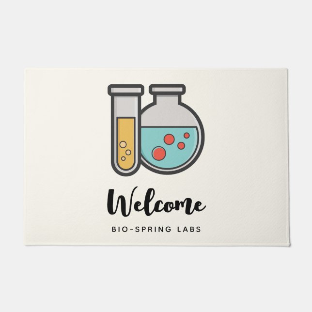 化学試験管及びビーカー ドアマット (正面)