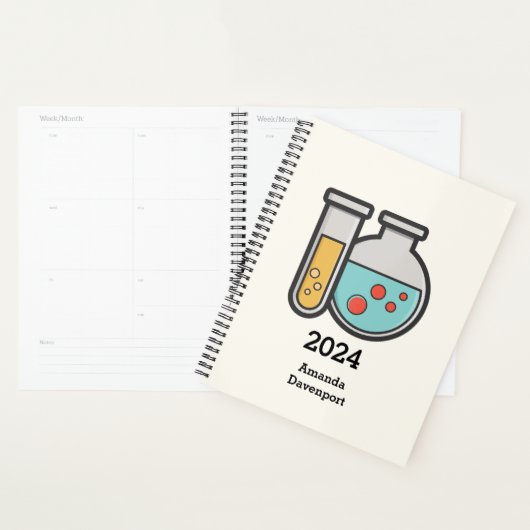 化学試験管及びビーカー プランナー手帳 (ディスプレー)