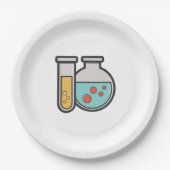 化学試験管及びビーカー ペーパープレート (正面)