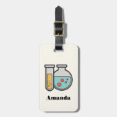 化学試験管及びビーカー ラゲッジタグ (正面縦)