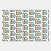 化学試験管及びビーカー ラッピングペーパーシート (正面)