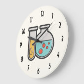 化学試験管及びビーカー ラージ壁時計 (傾斜)