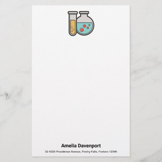 化学試験管及びビーカー 便箋 (正面)