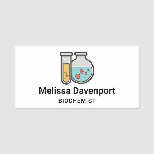 化学試験管及びビーカー 名札 (正面)