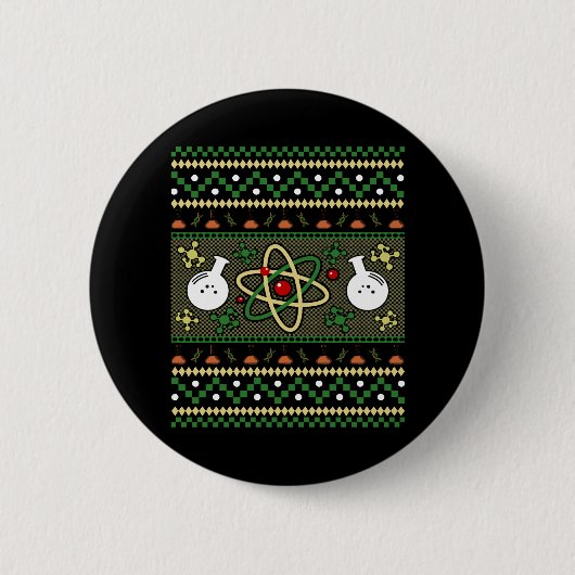 化学醜いクリスマスサイエンジニアギフト 缶バッジ (正面)