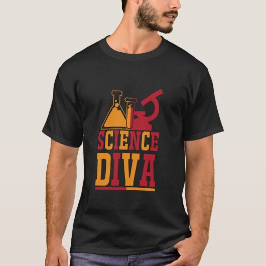化学顕微鏡科学Diva女性STEM Tシャツ (正面)