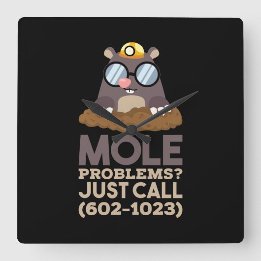 化学 – モルの問題 スクエア壁時計 (正面)