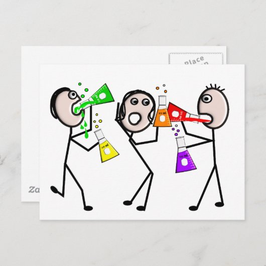 化学/化学棒人間たちギフト ポストカード (正面/裏面)